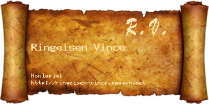 Ringeisen Vince névjegykártya